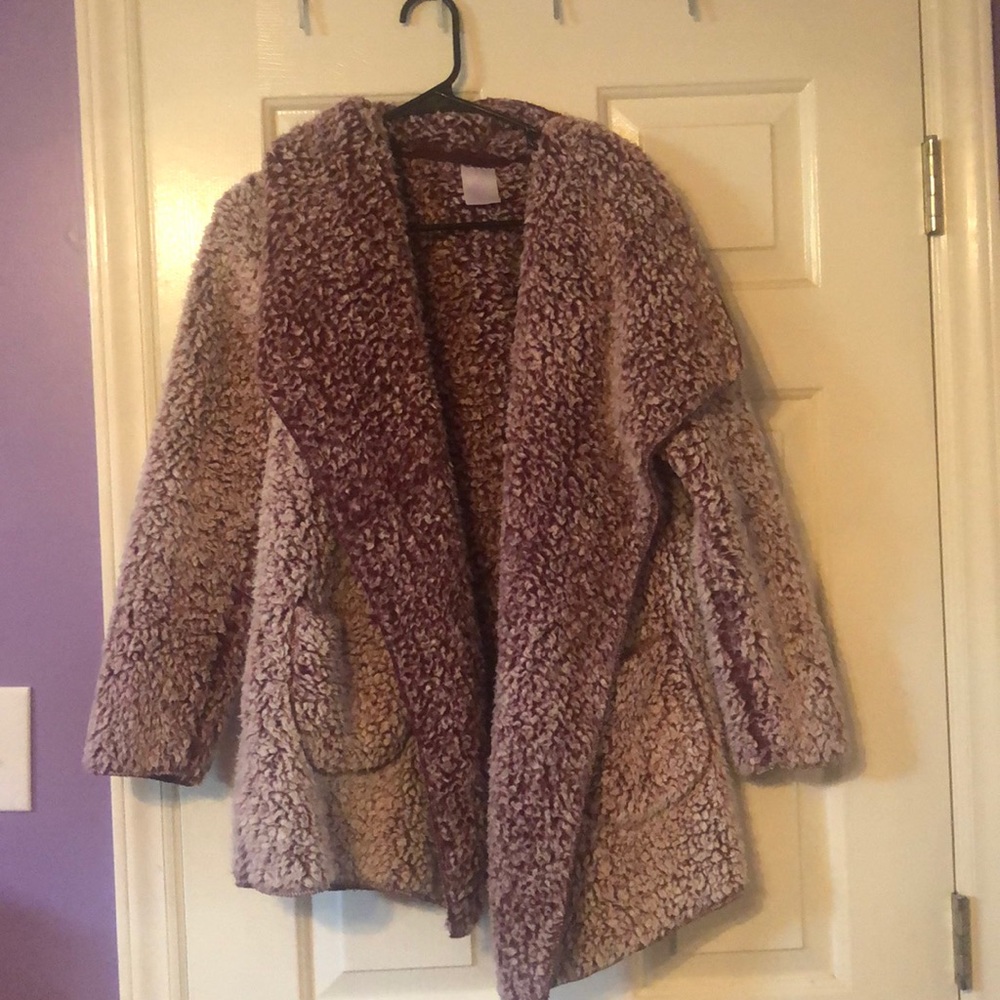 fuzzy cardigan